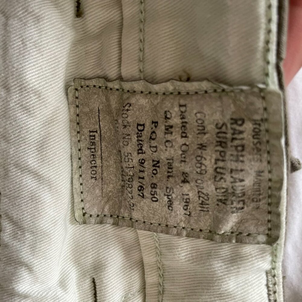 Polo Ralph Lauren Slim Fit Canvas Cargo Pants | Olive Green | Size 30x32 - Picture 6 of 10